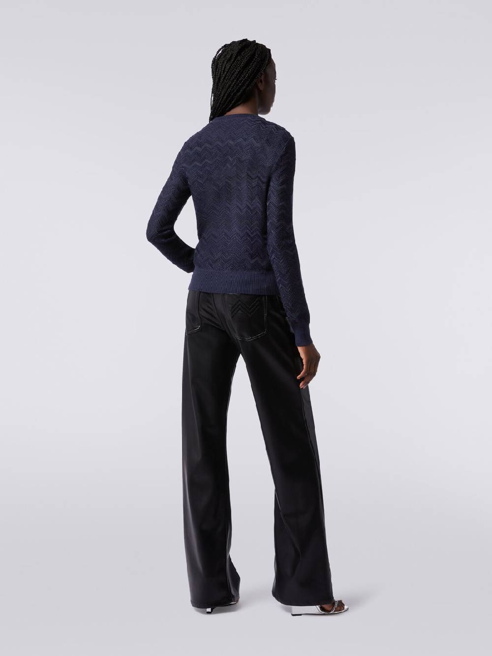 Missoni Pullover girocollo in viscosa e lana chevron Negozi Online