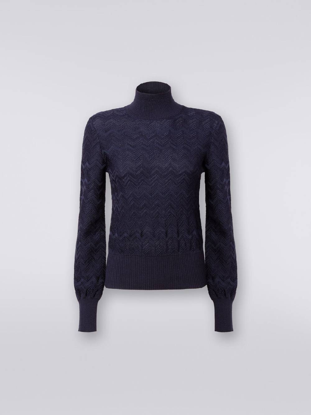 Missoni Pullover a collo alto in viscosa e lana chevron Acquista Ora