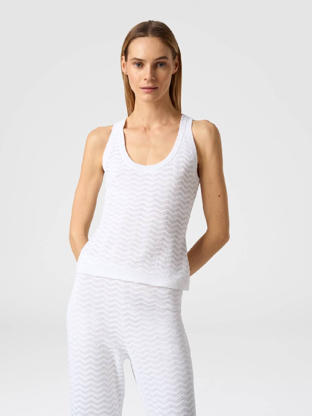 Missoni Canottiera in maglia di viscosa e cotone chevron Consegna Veloce