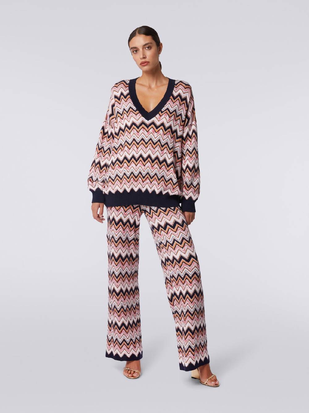 Missoni Maglia oversize zig zag con profili a contrasto