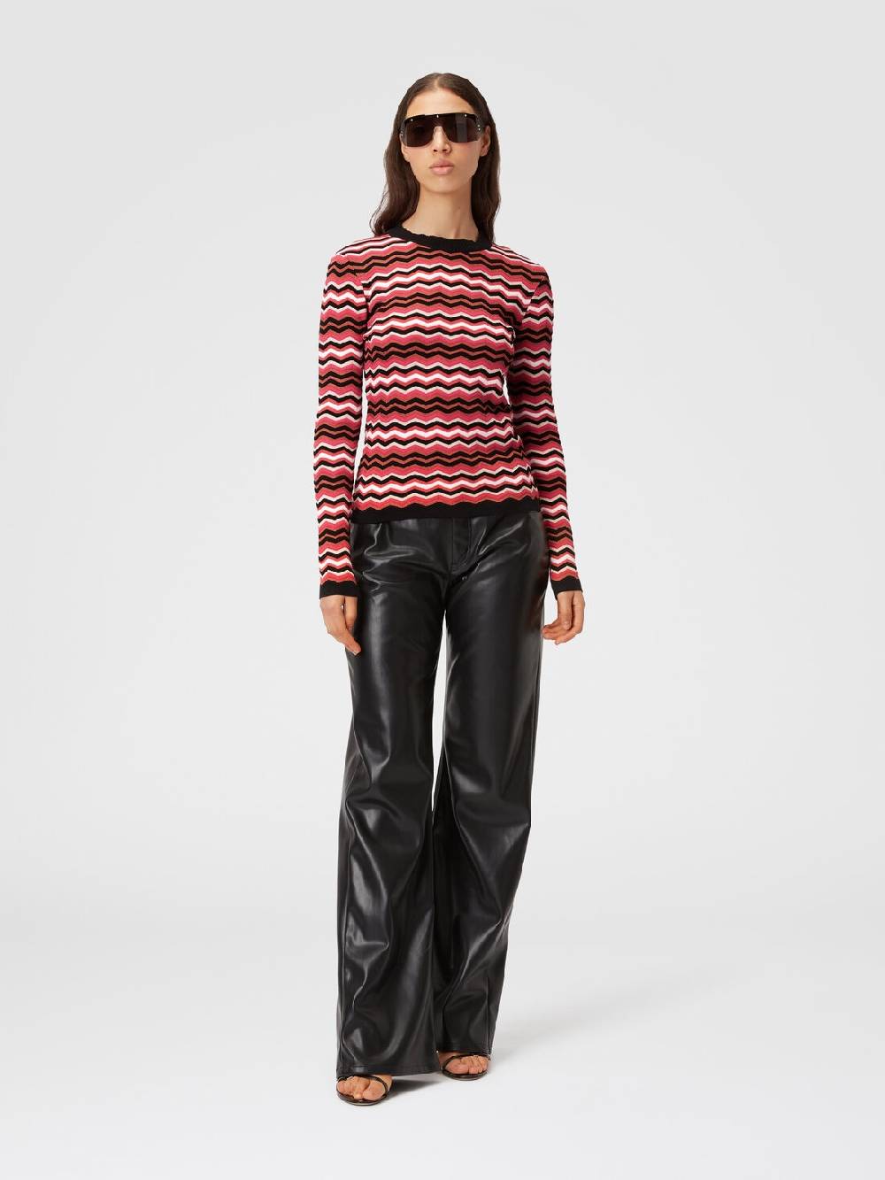 Missoni Pullover girocollo in cotone e viscosa zig zag