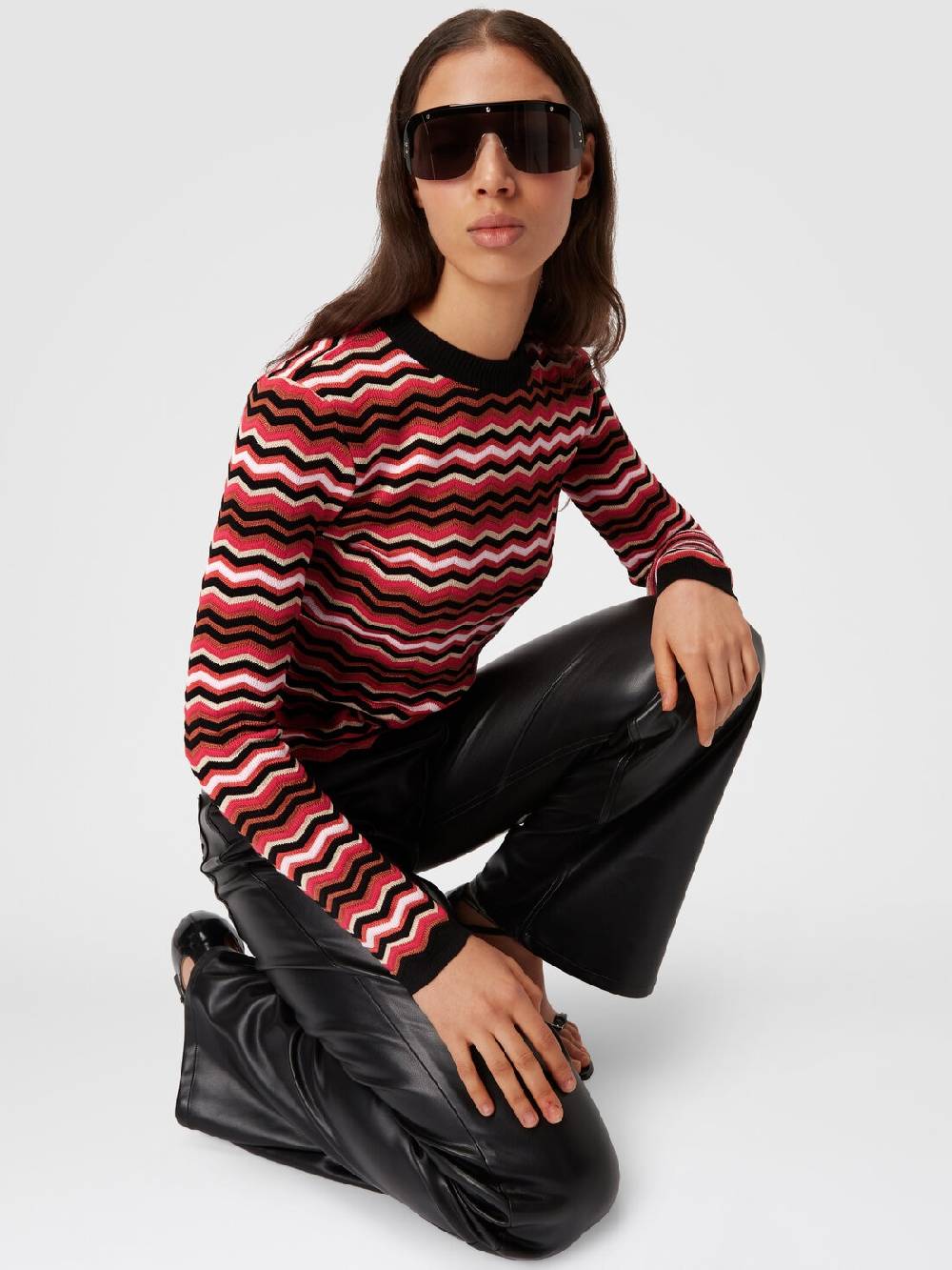 Missoni Pullover girocollo in cotone e viscosa zig zag Sottocosto