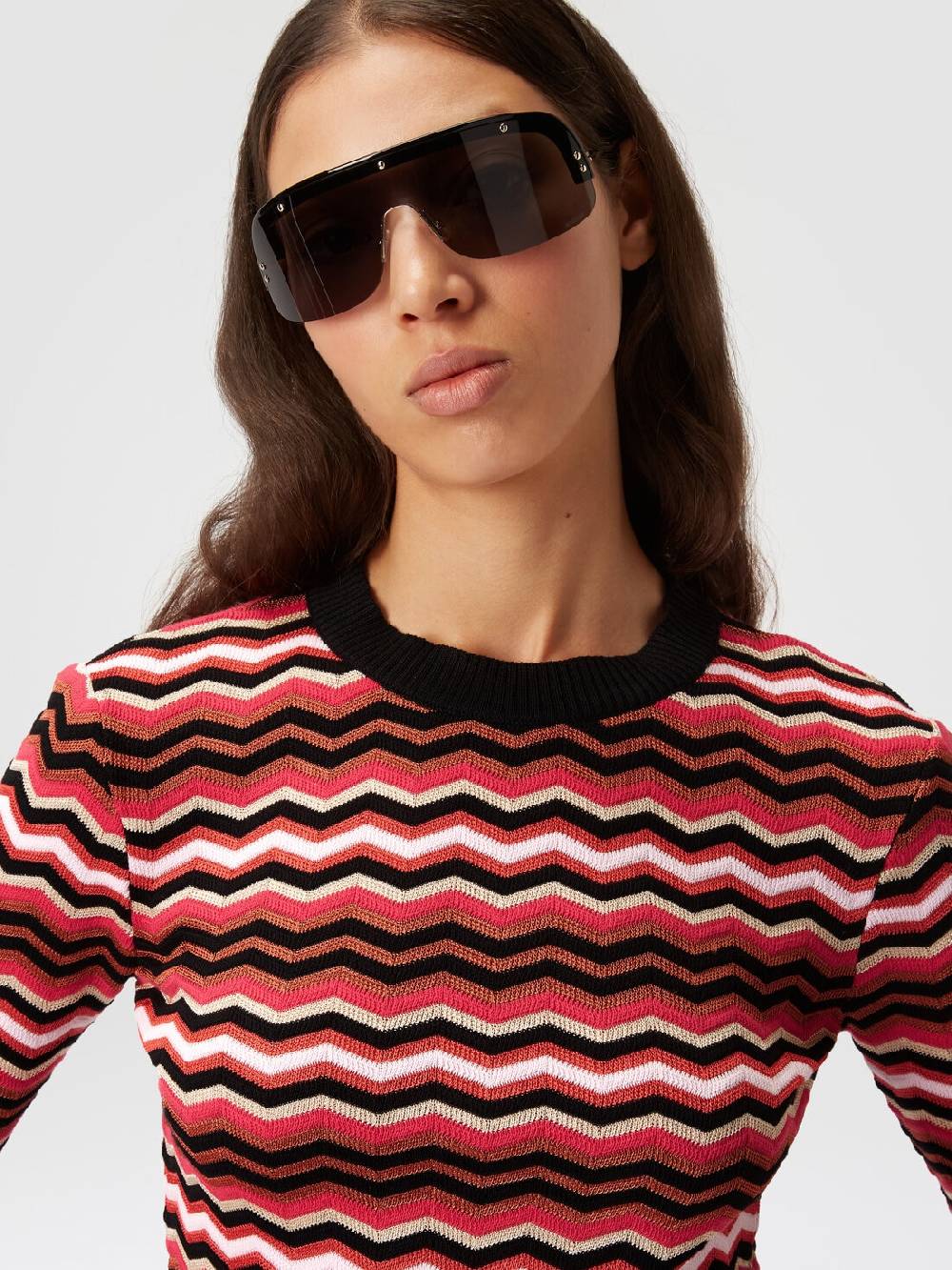 Missoni Pullover girocollo in cotone e viscosa zig zag Sottocosto