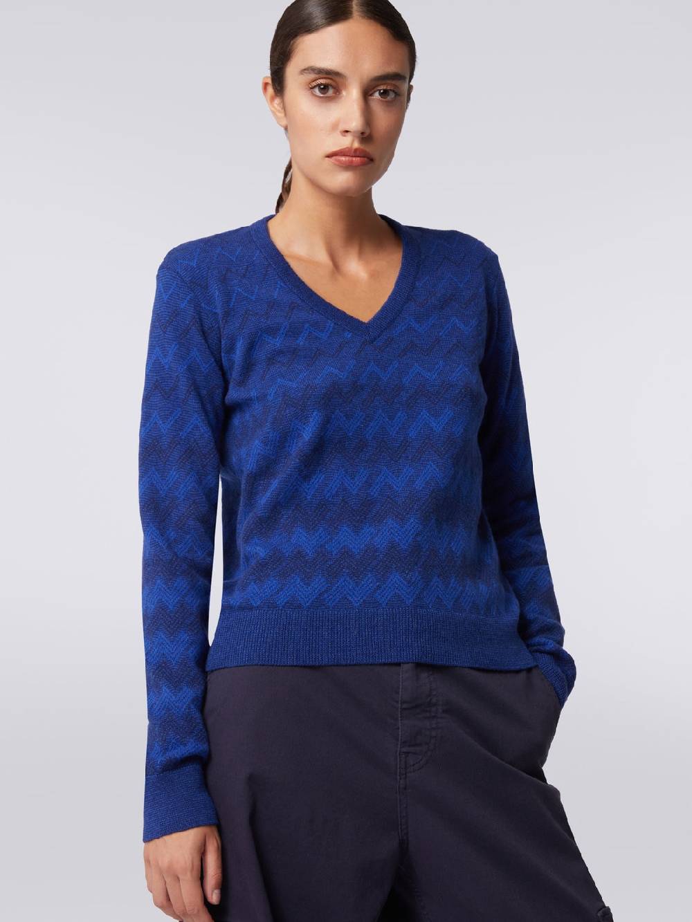 Missoni Pullover con scollo a V in cachemire con zig zag Novità