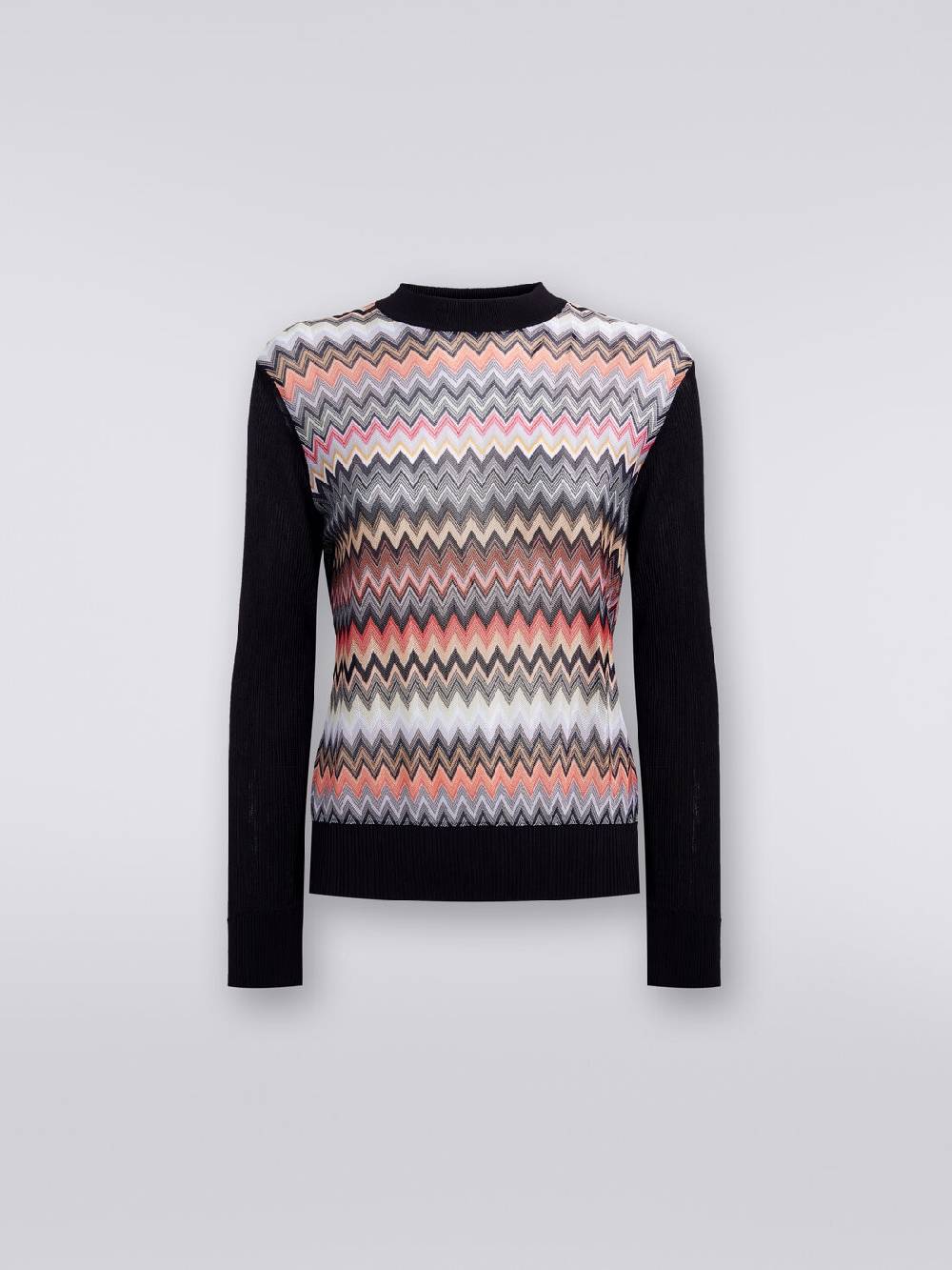 Missoni Pullover girocollo in viscosa zig zag Sconto