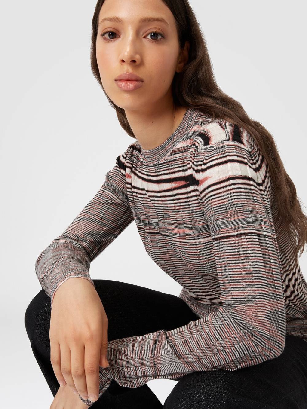 Missoni Maglia girocollo in cashmere e seta fiammata Offerta natalizia