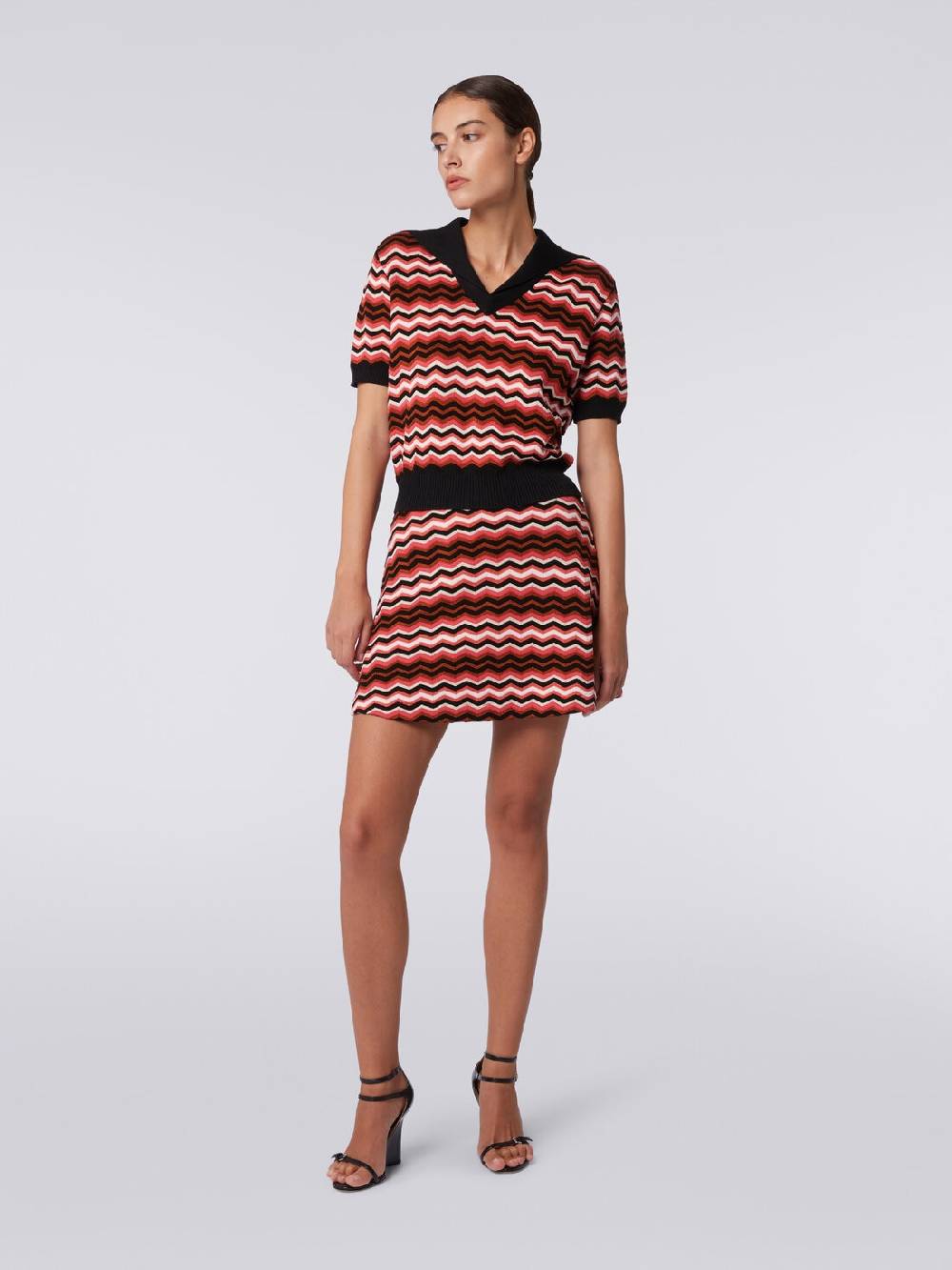 Missoni Maglia a maniche corte chevron con profili a contrasto