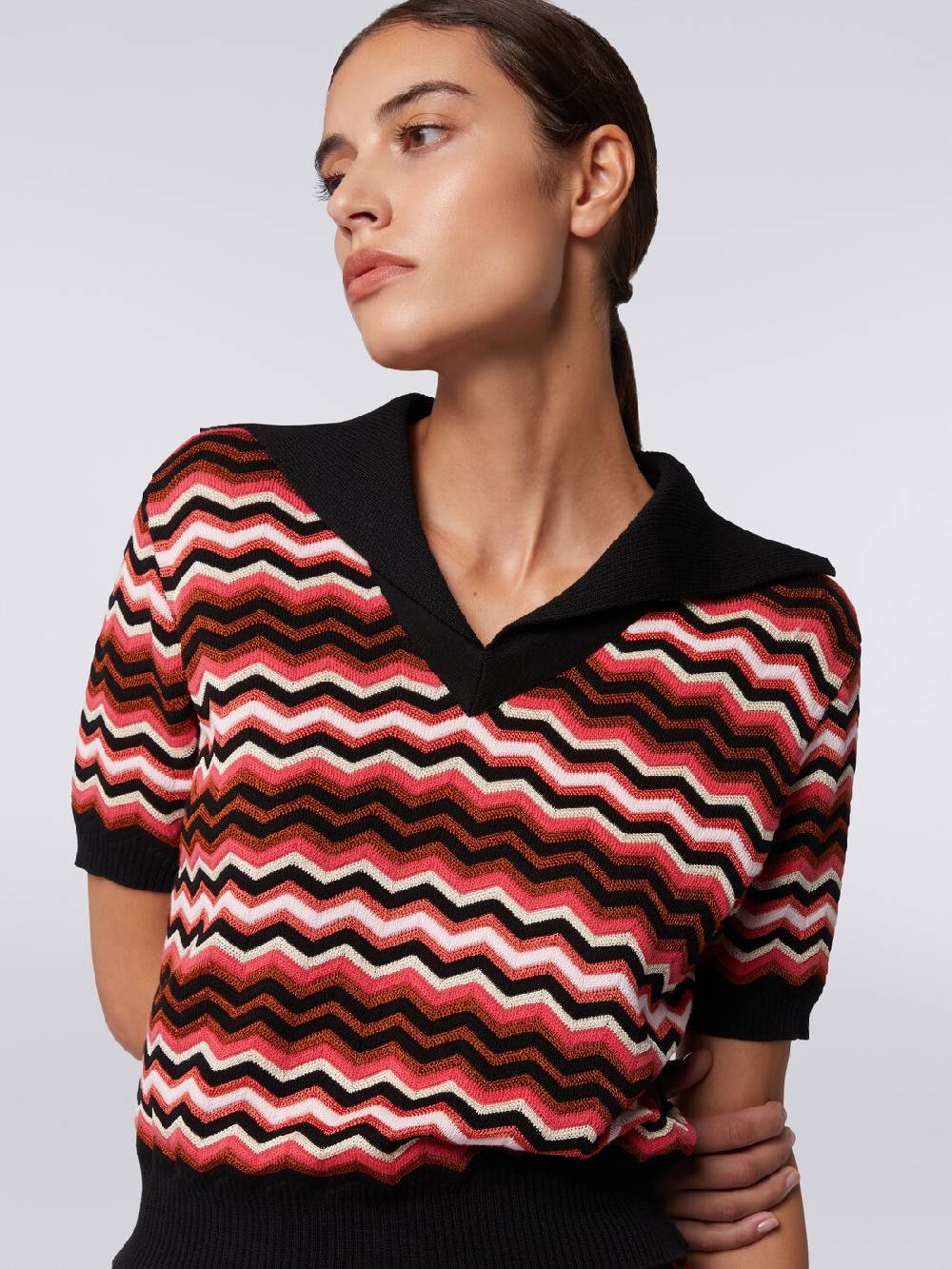 Missoni Maglia a maniche corte chevron con profili a contrasto Online