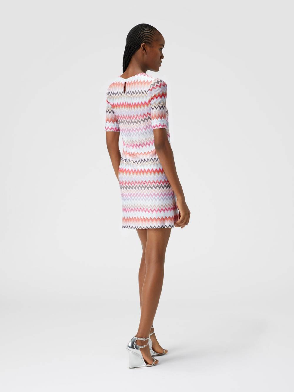 Missoni Abito a maniche corte in cotone e viscosa zig zag Saldi