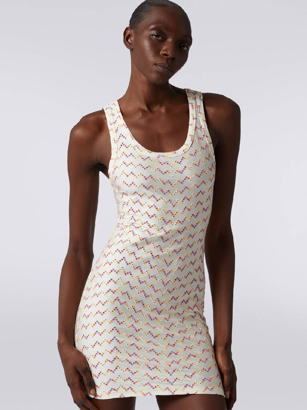 Missoni Mini-abito smanicato stretch con pizzo sangallo Hotsell