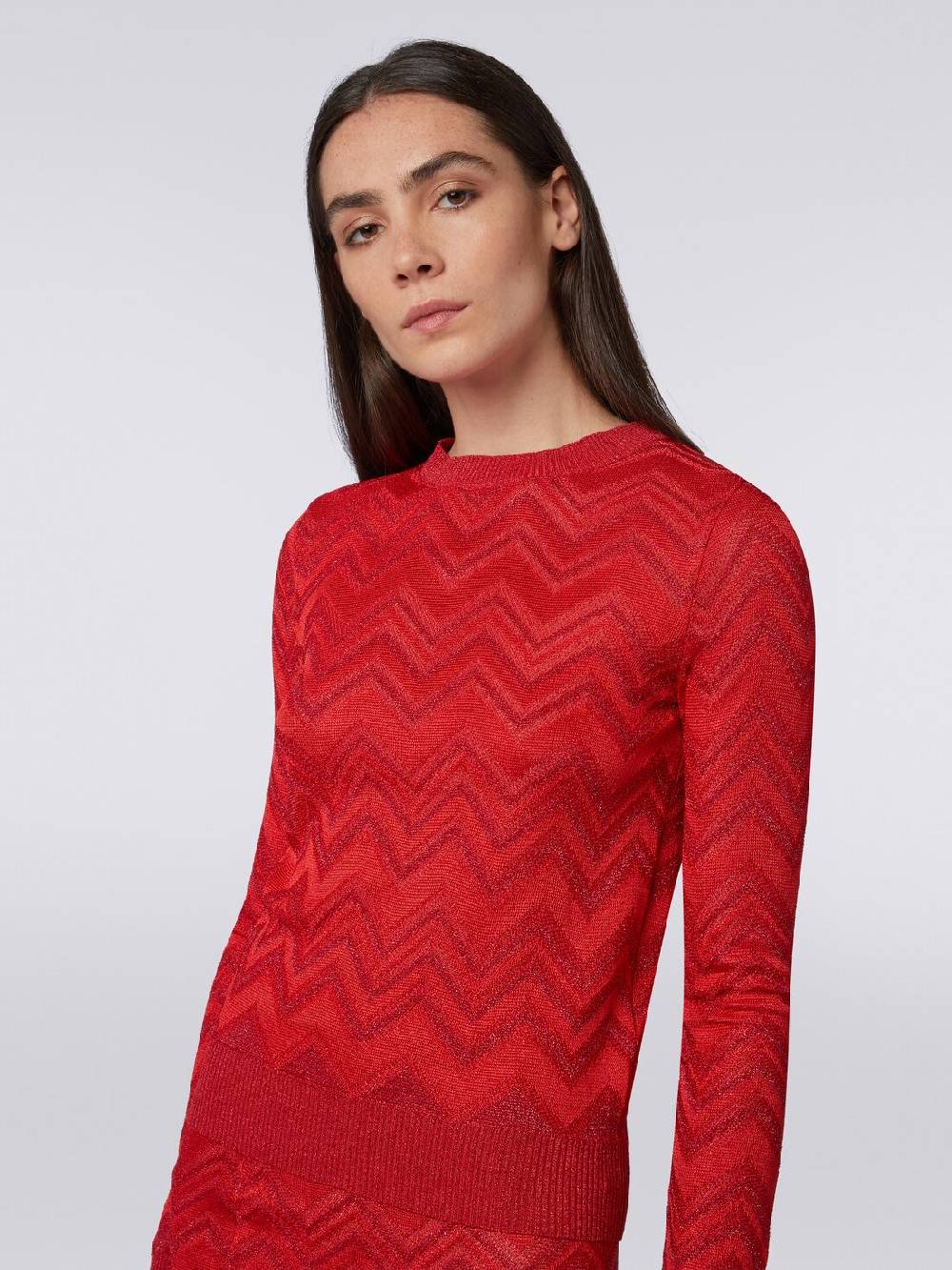 Missoni Maglia girocollo in misto viscosa zig zag con lurex In Saldo