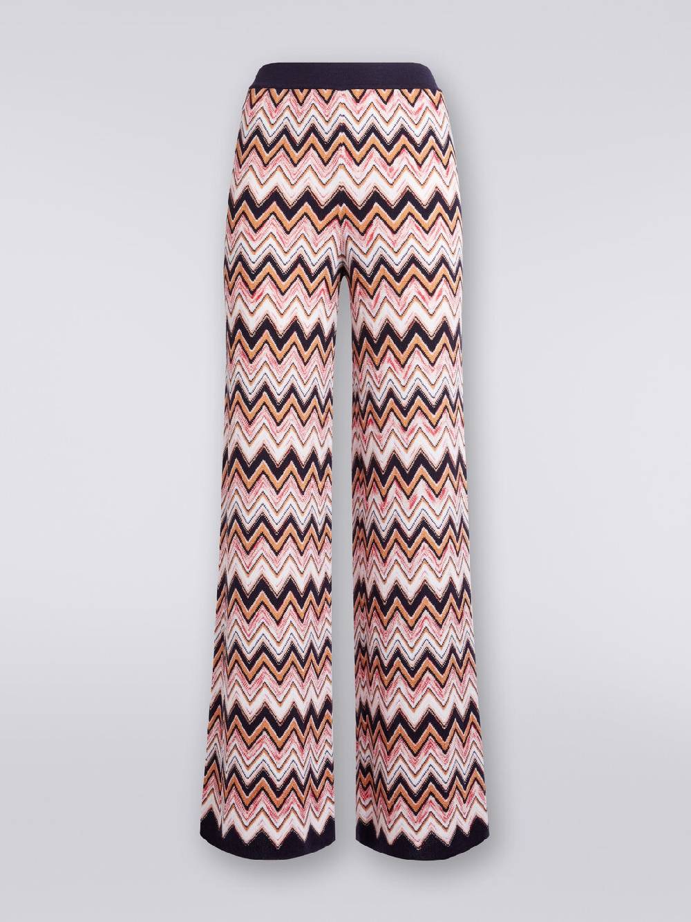 Missoni Pantaloni a palazzo in lana e viscosa chevron 2025