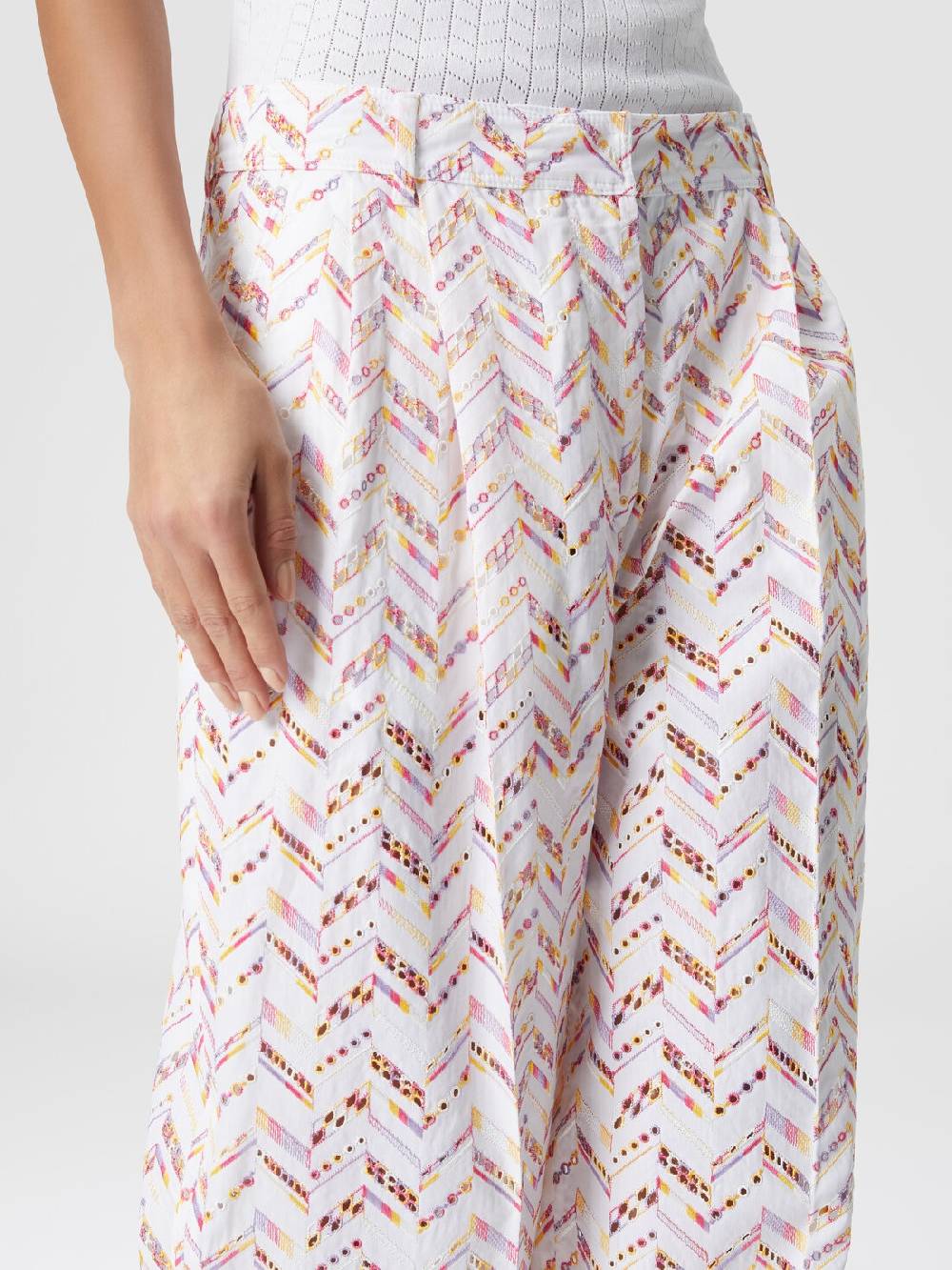 Missoni Pantaloni in popeline di cotone con pizzo sangallo 2025