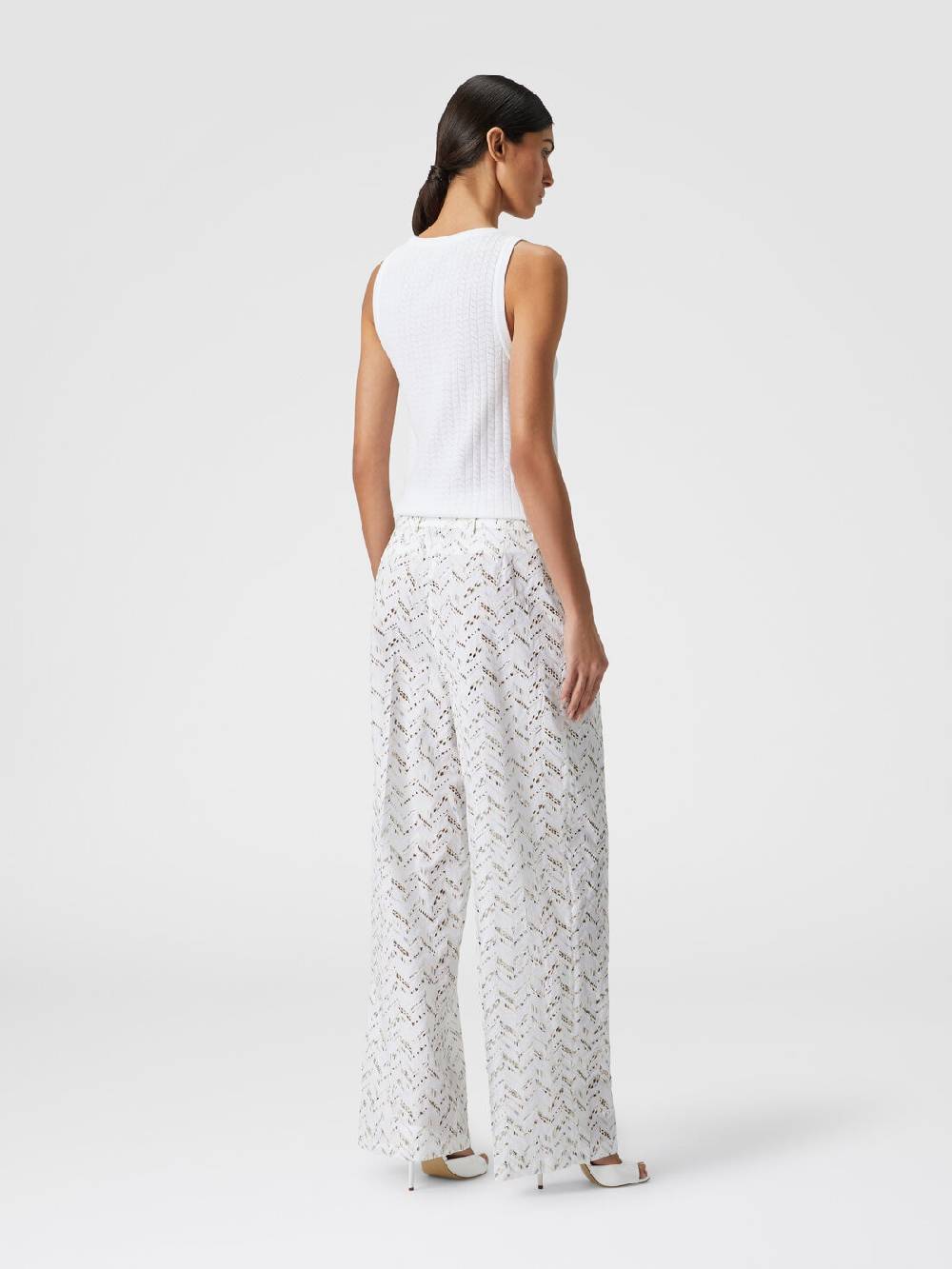Missoni Pantaloni in popeline di cotone con pizzo sangallo In Linea