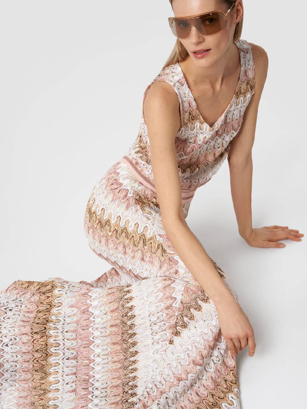 Missoni Gonna lunga in misto viscosa lamé effetto pizzo Qualità