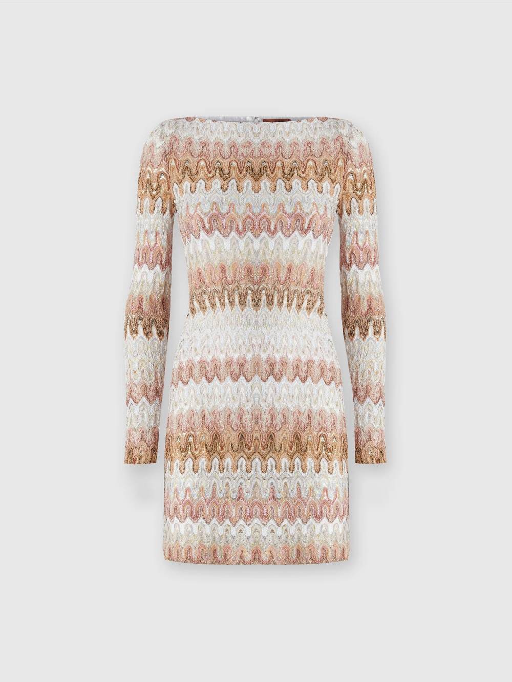 Missoni Mini-abito a maniche lunghe in misto viscosa motivo a onde Vendita