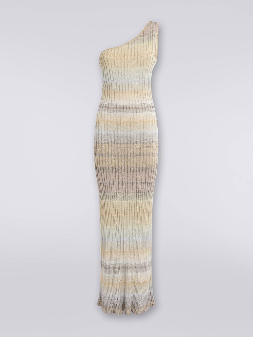 Missoni Abito lungo monospalla a costine con lurex Promozione