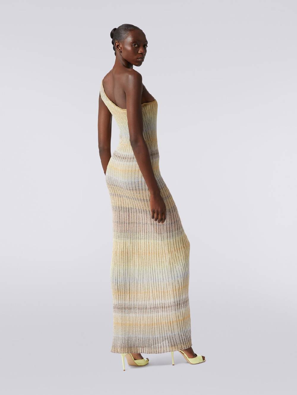 Missoni Abito lungo monospalla a costine con lurex Promozione