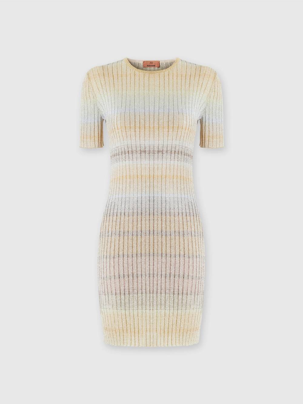 Missoni Mini-abito girocollo a costine con lurex Spedizione Gratuita