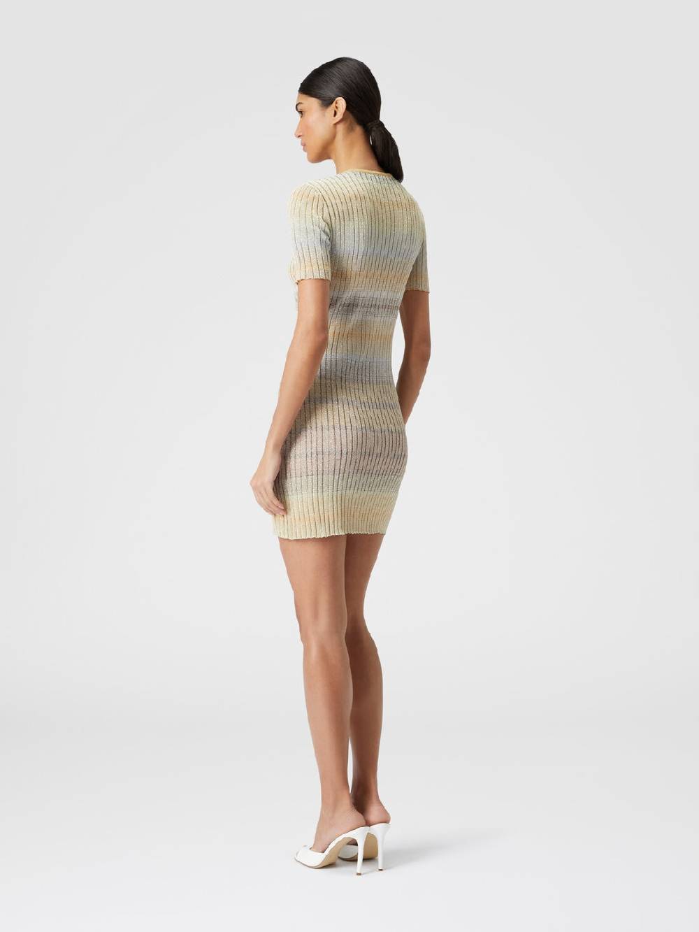 Missoni Mini-abito girocollo a costine con lurex Spedizione Gratuita