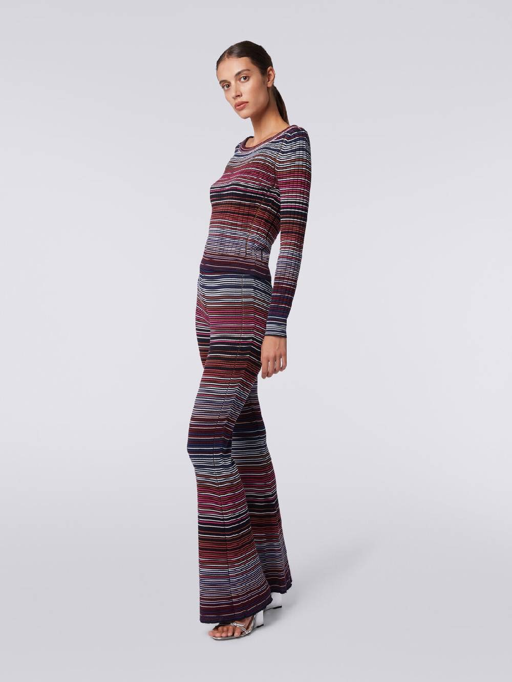 Missoni Pantaloni flare in maglia di cotone e viscosa a righe Pezzi Unici
