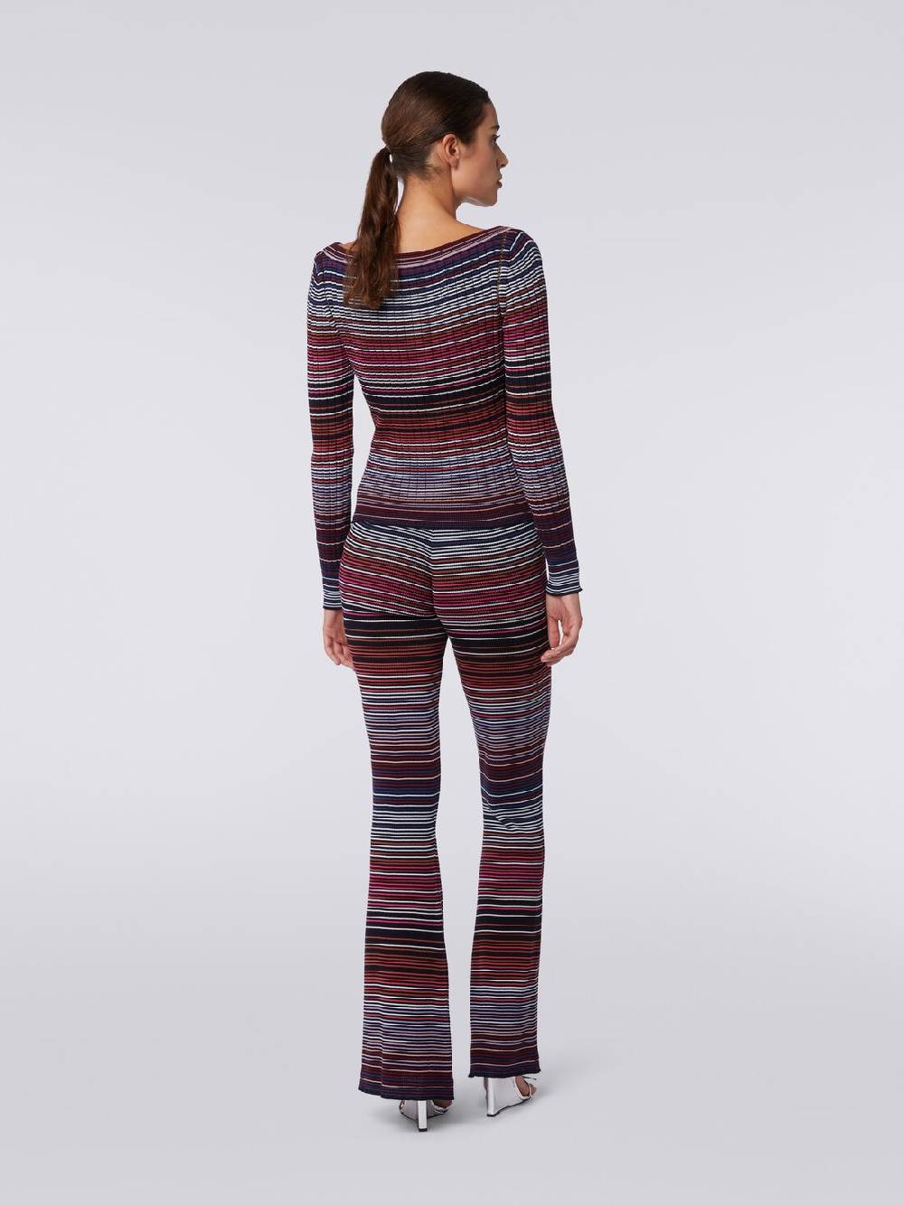 Missoni Pantaloni flare in maglia di cotone e viscosa a righe Pezzi Unici
