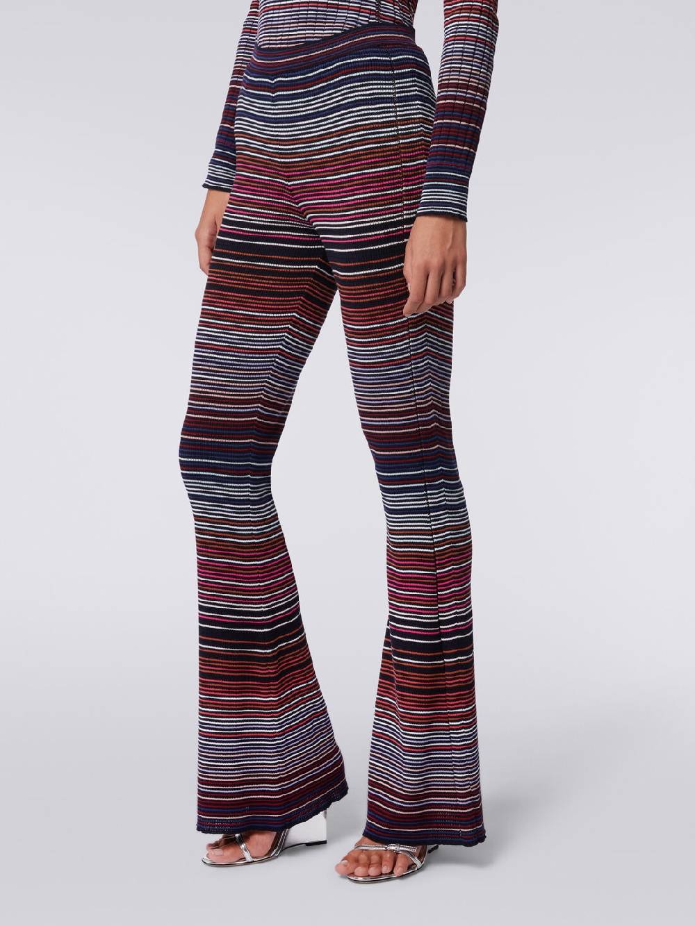 Missoni Pantaloni flare in maglia di cotone e viscosa a righe Pezzi Unici