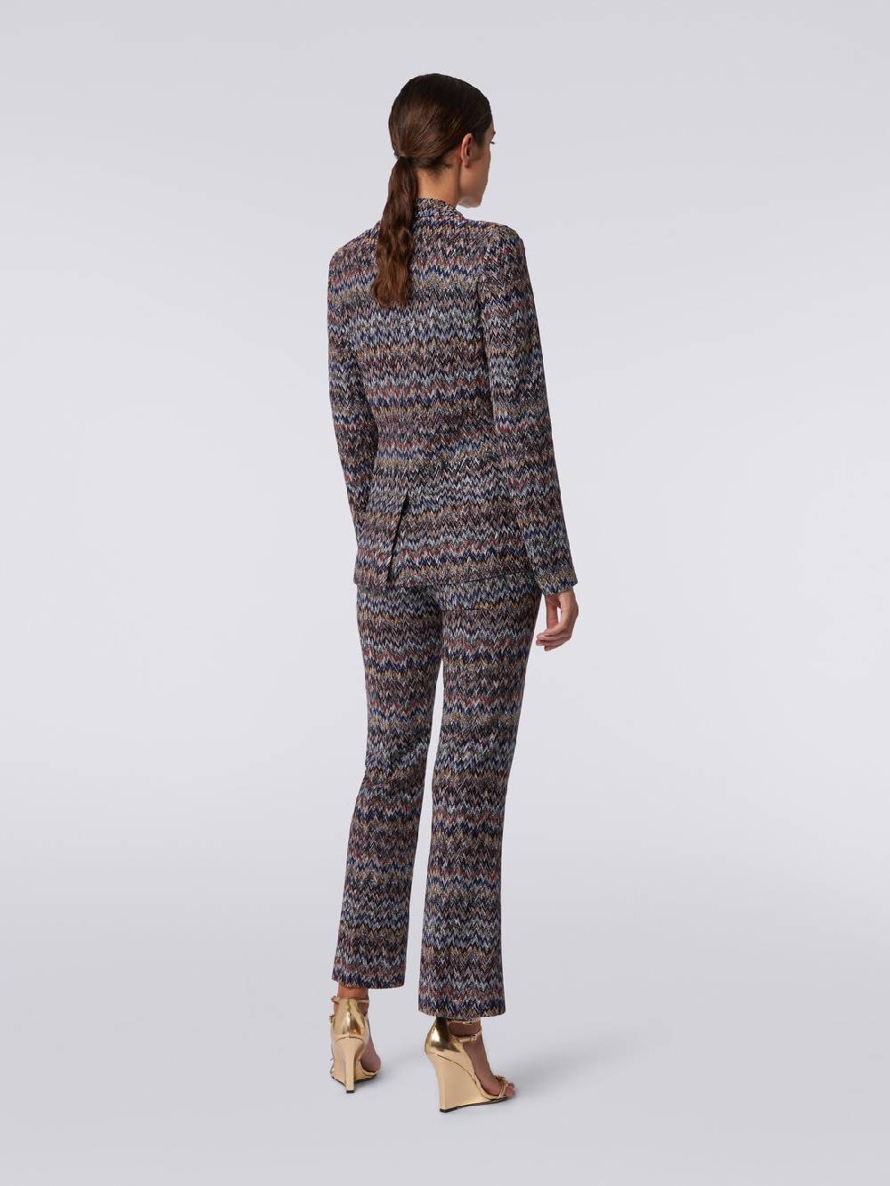 Missoni Pantaloni cropped in misto viscosa lamé zig zag Acquista Ora