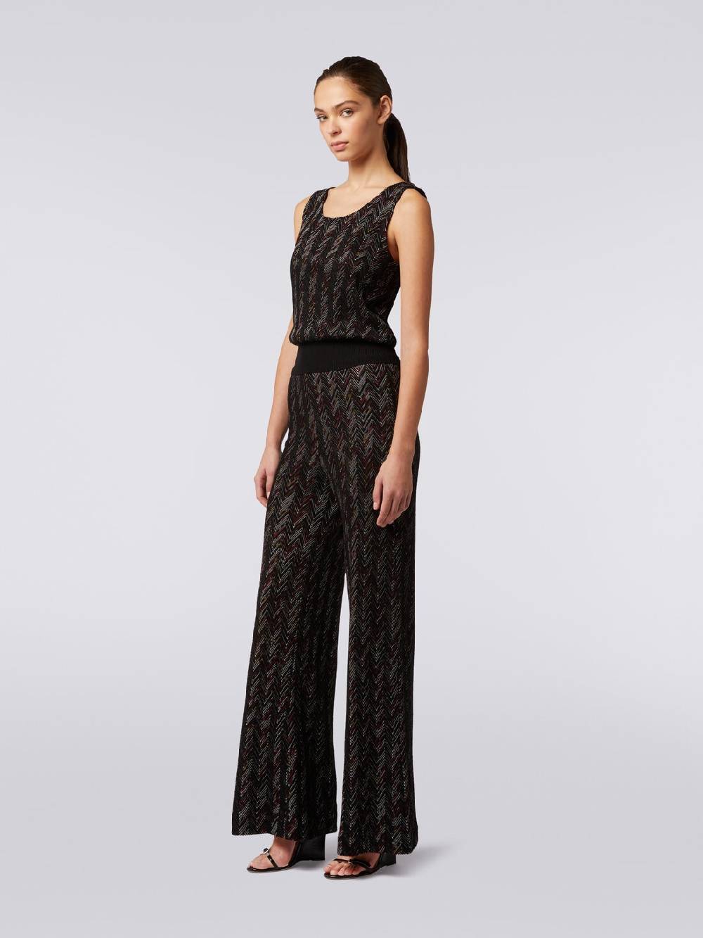 Missoni Pantaloni a palazzo in lana e viscosa zig zag Affare Del Giorno
