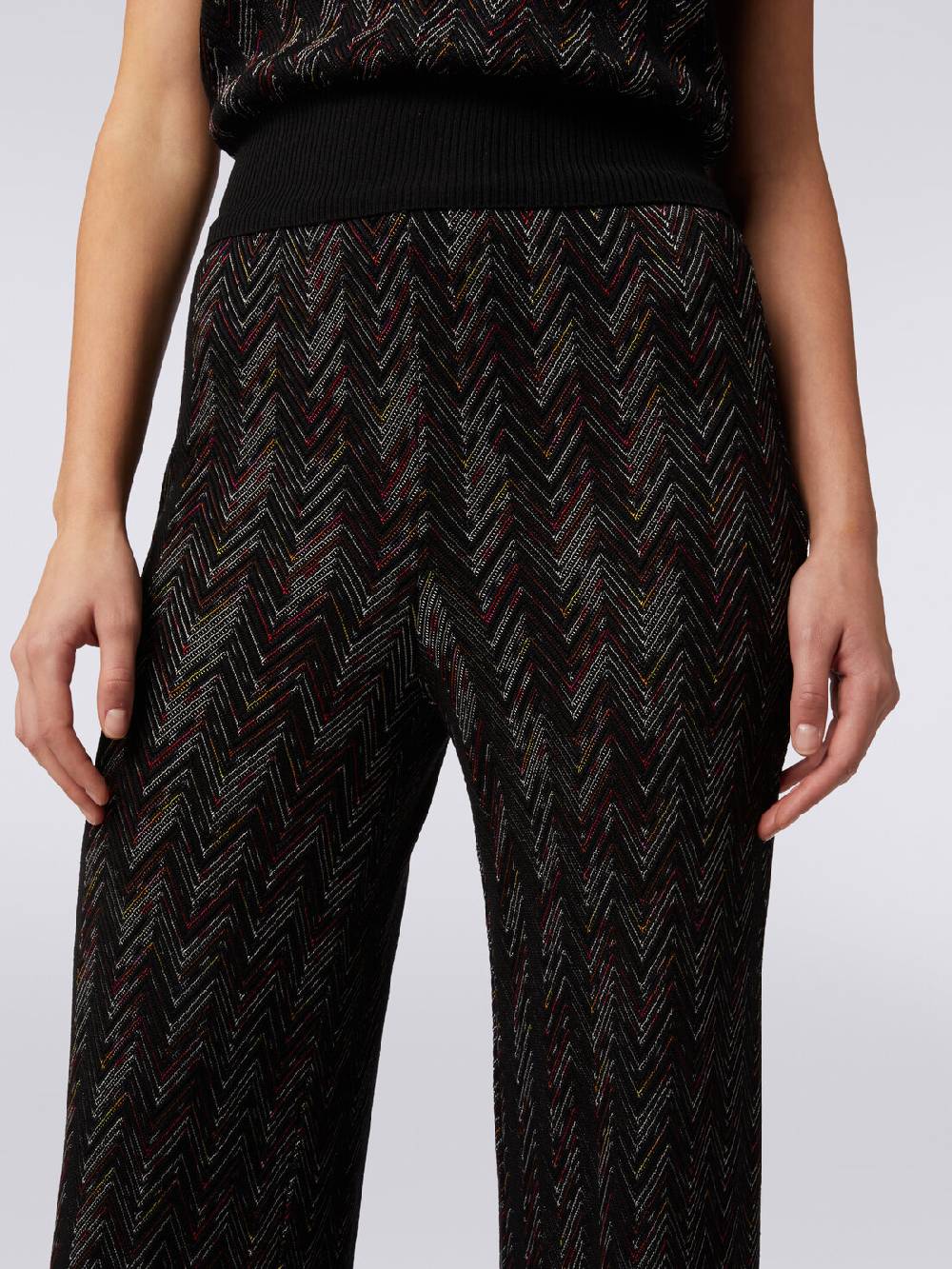 Missoni Pantaloni a palazzo in lana e viscosa zig zag Affare Del Giorno