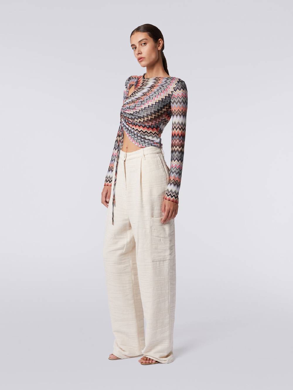 Missoni Cargo pants in cotone fiammato Presa