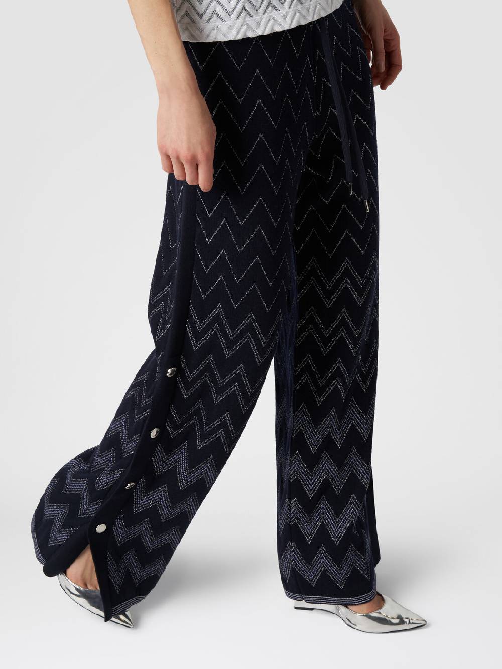 Missoni Joggers in lana e viscosa zig zag con lurex Online