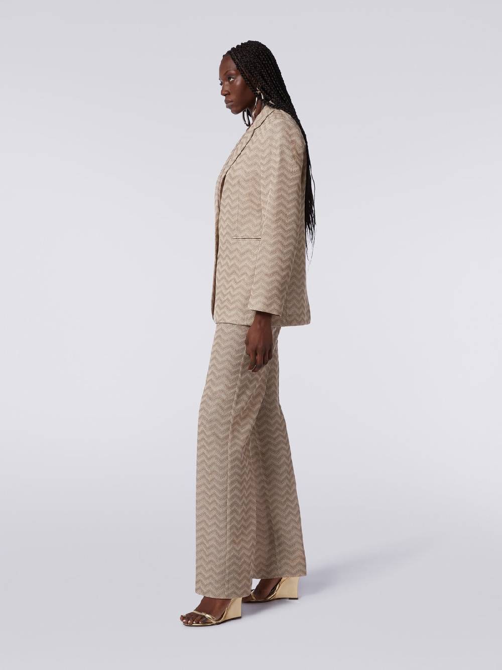 Missoni Pantaloni dritti in cotone chevron In Vendita