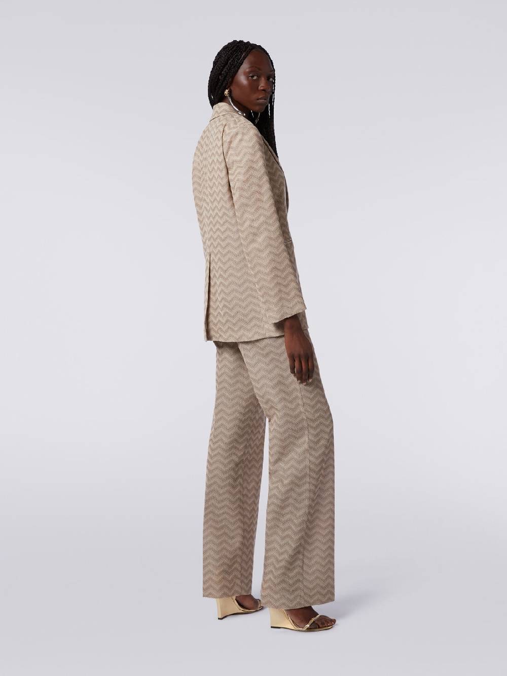Missoni Pantaloni dritti in cotone chevron In Vendita