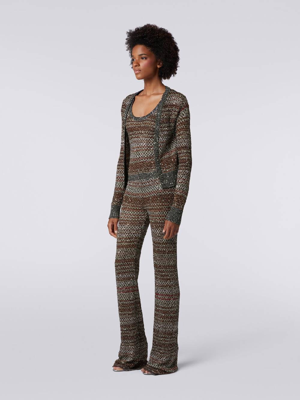Missoni Pantaloni in maglia a rete con applicazione di paillettes Saldi