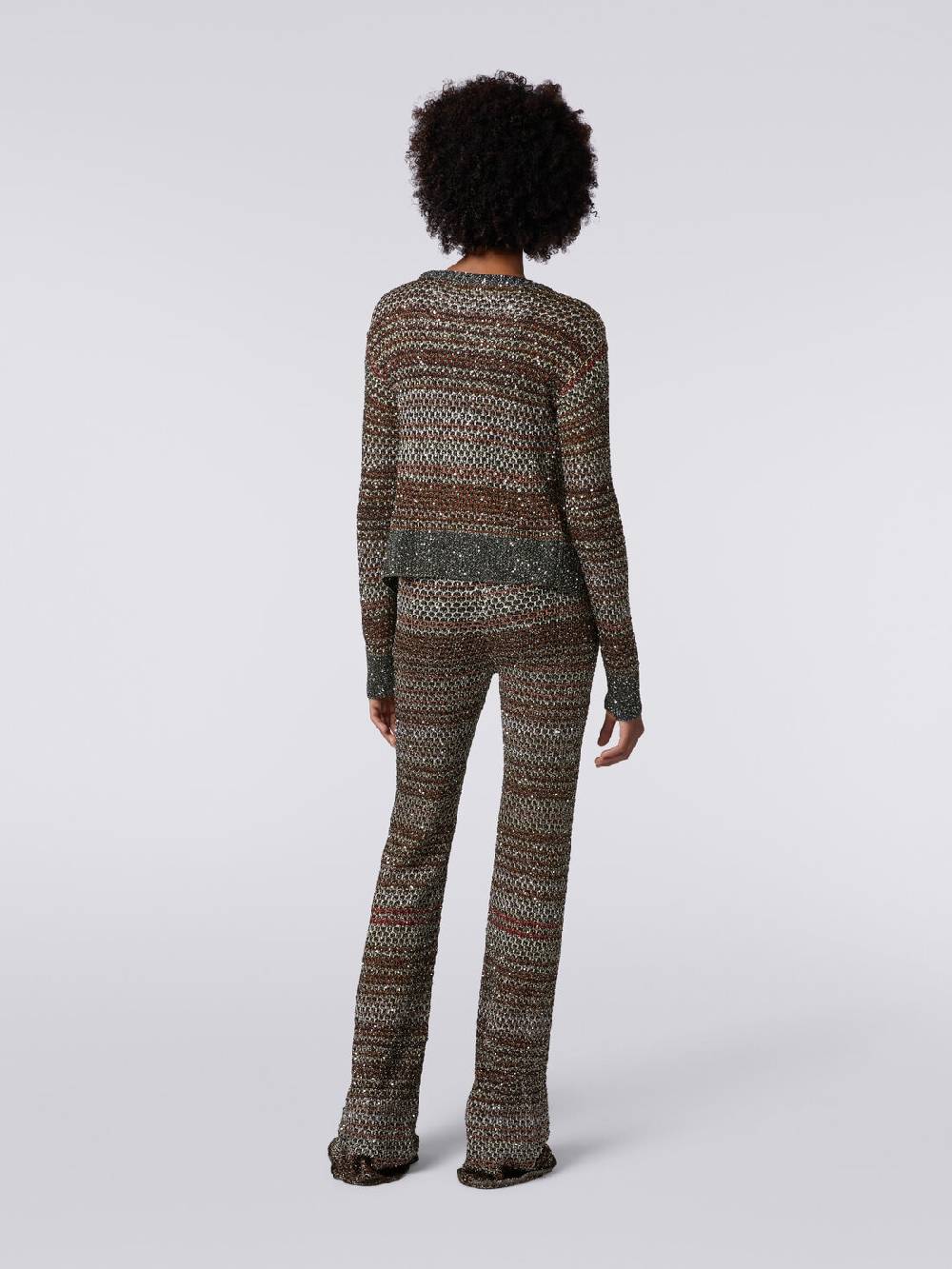 Missoni Pantaloni in maglia a rete con applicazione di paillettes Saldi