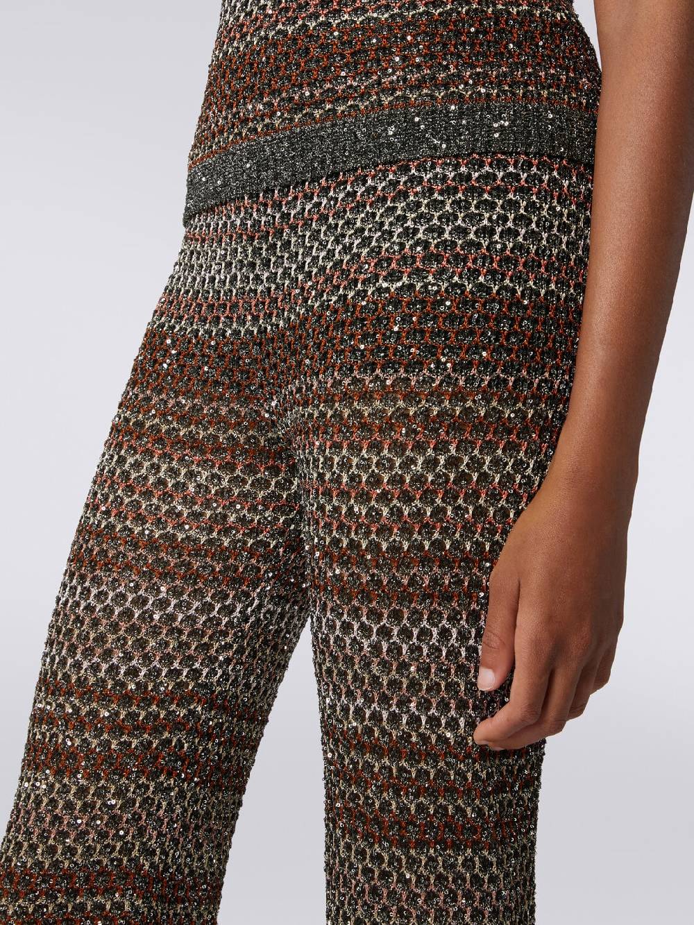 Missoni Pantaloni in maglia a rete con applicazione di paillettes Saldi