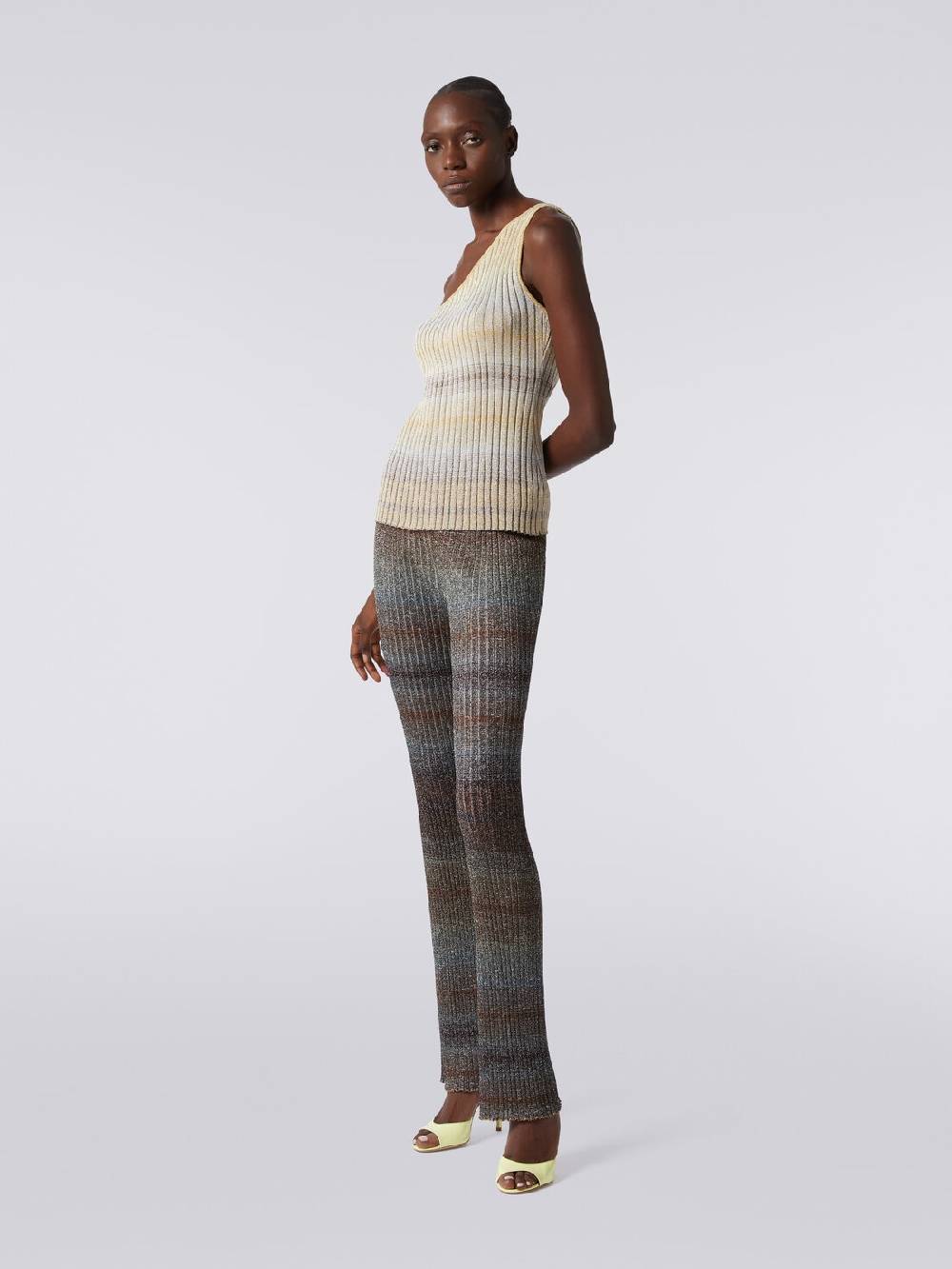 Missoni Pantaloni dritti in viscosa e lurex a costine Vendita Economica