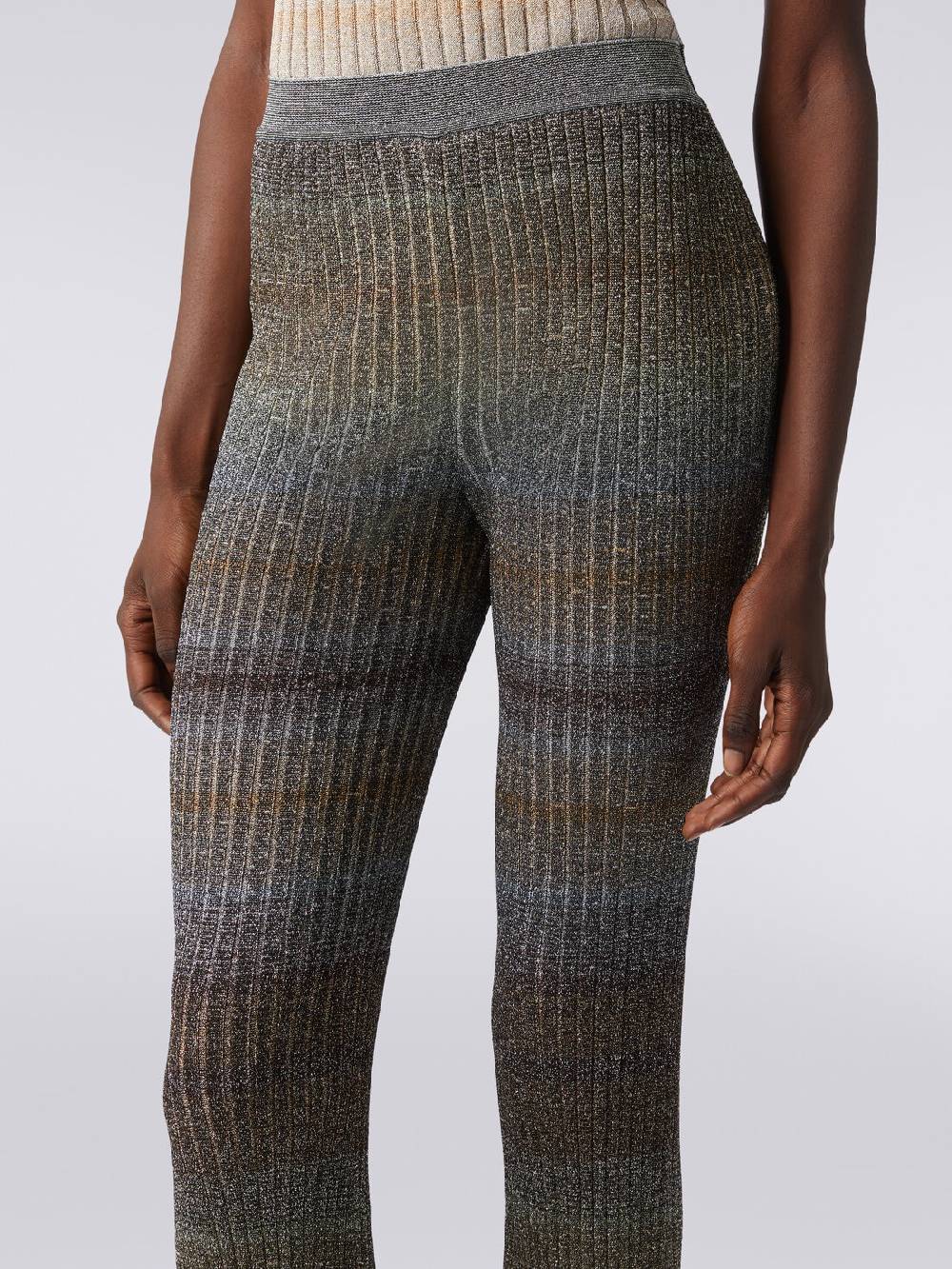 Missoni Pantaloni dritti in viscosa e lurex a costine Vendita Economica