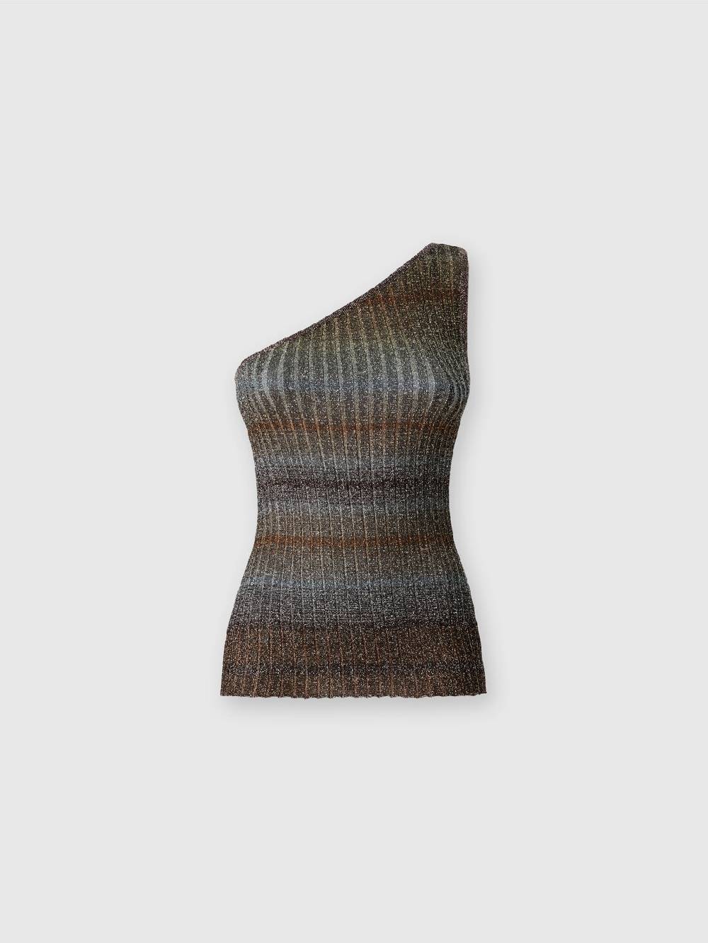 Missoni Top monospalla in viscosa lamé a costine Saldi Di Fabbrica