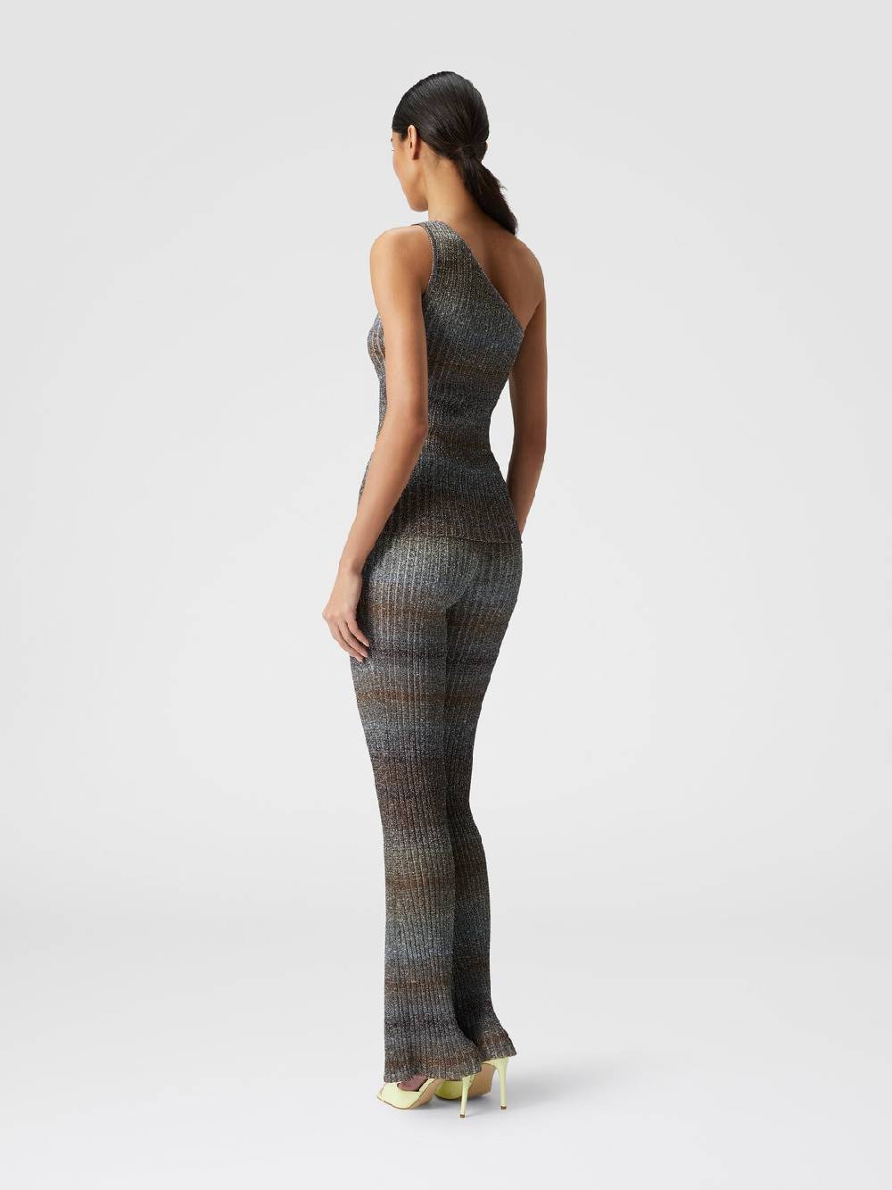 Missoni Top monospalla in viscosa lamé a costine Saldi Di Fabbrica