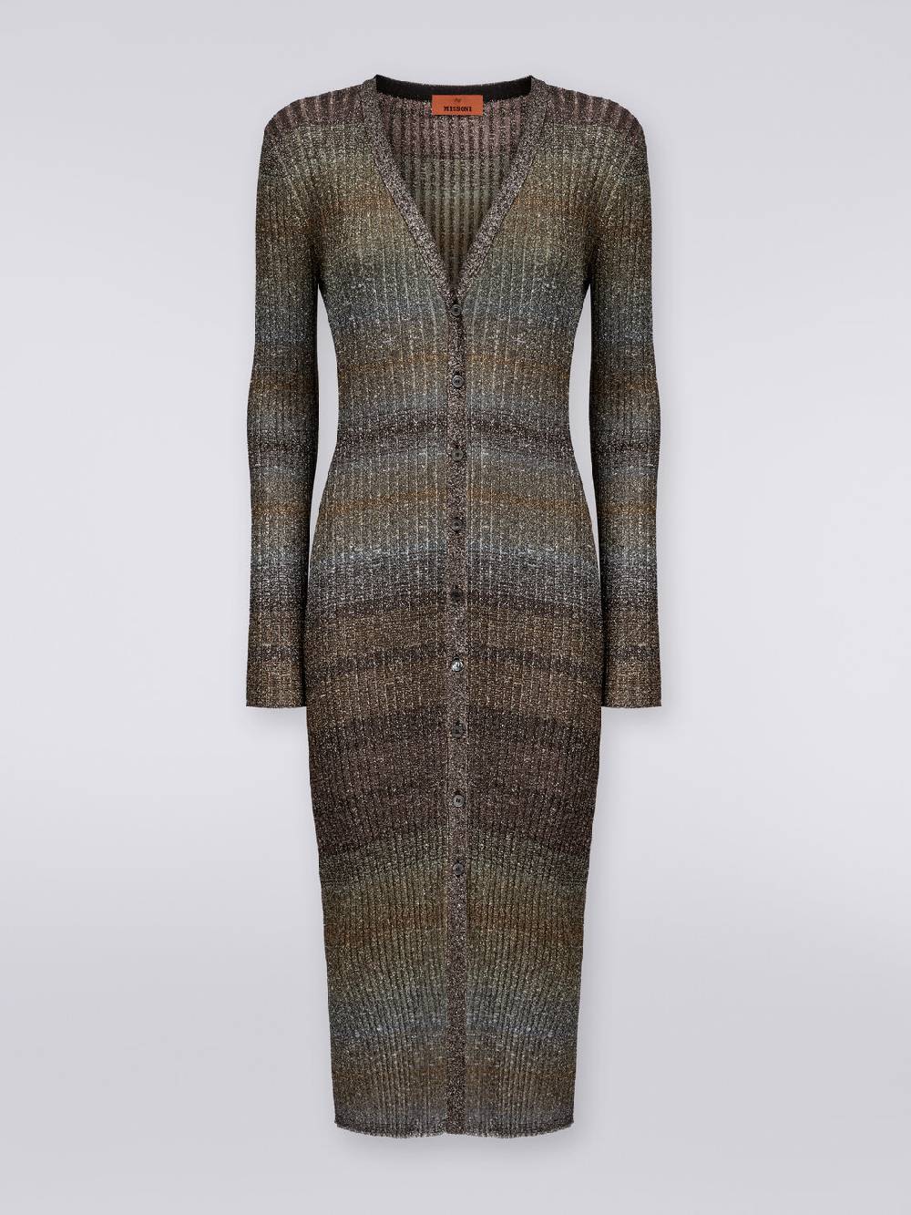 Missoni Cardigan lungo in viscosa a costine con lurex I Più Venduti