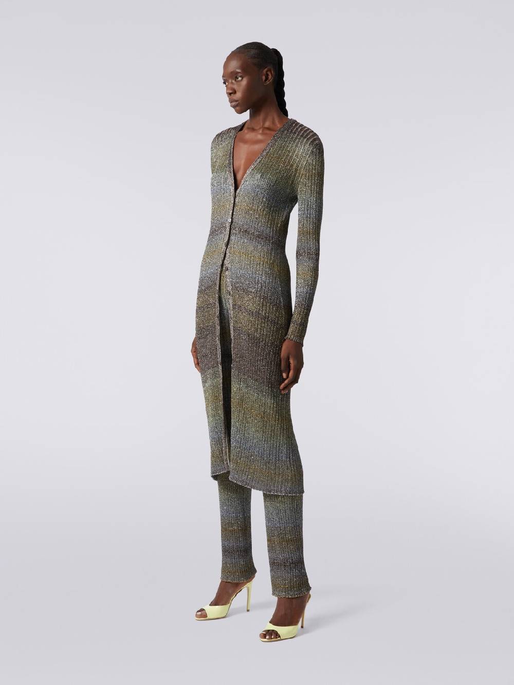 Missoni Cardigan lungo in viscosa a costine con lurex I Più Venduti