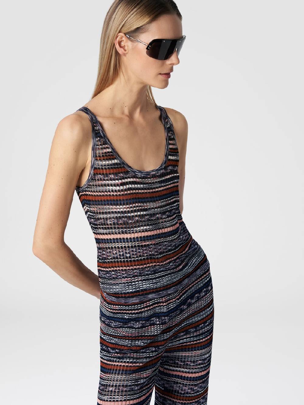 Missoni Canottiera in viscosa a costine fiammata Vendite Flash