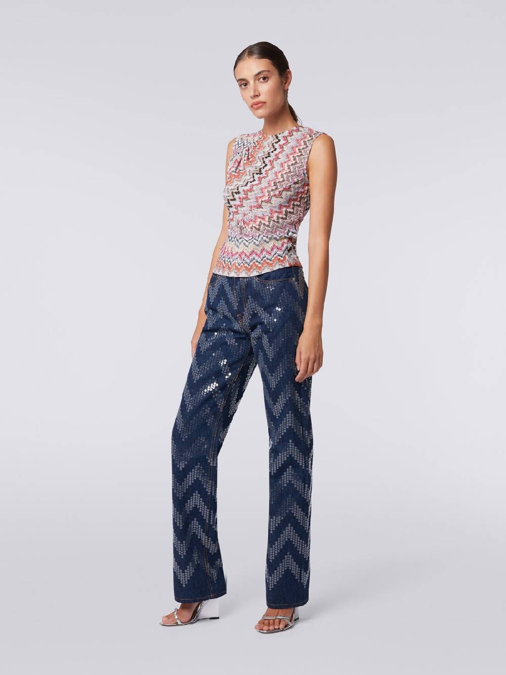 Missoni Canottiera girocollo zig zag con arricciature Negozio