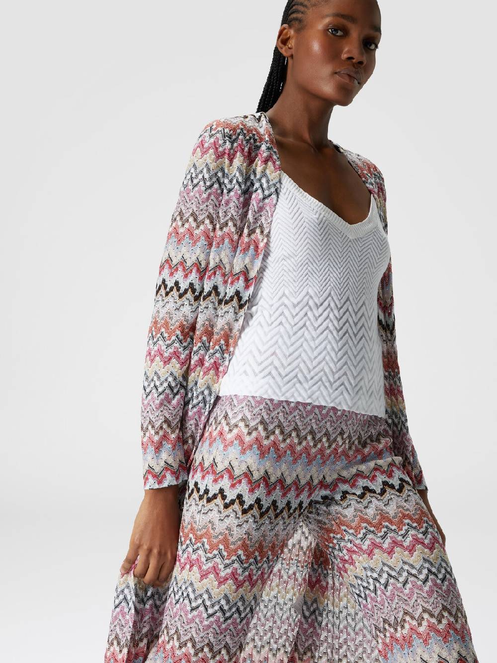 Missoni Pantaloni flare in misto viscosa lamé zig zag In Saldo