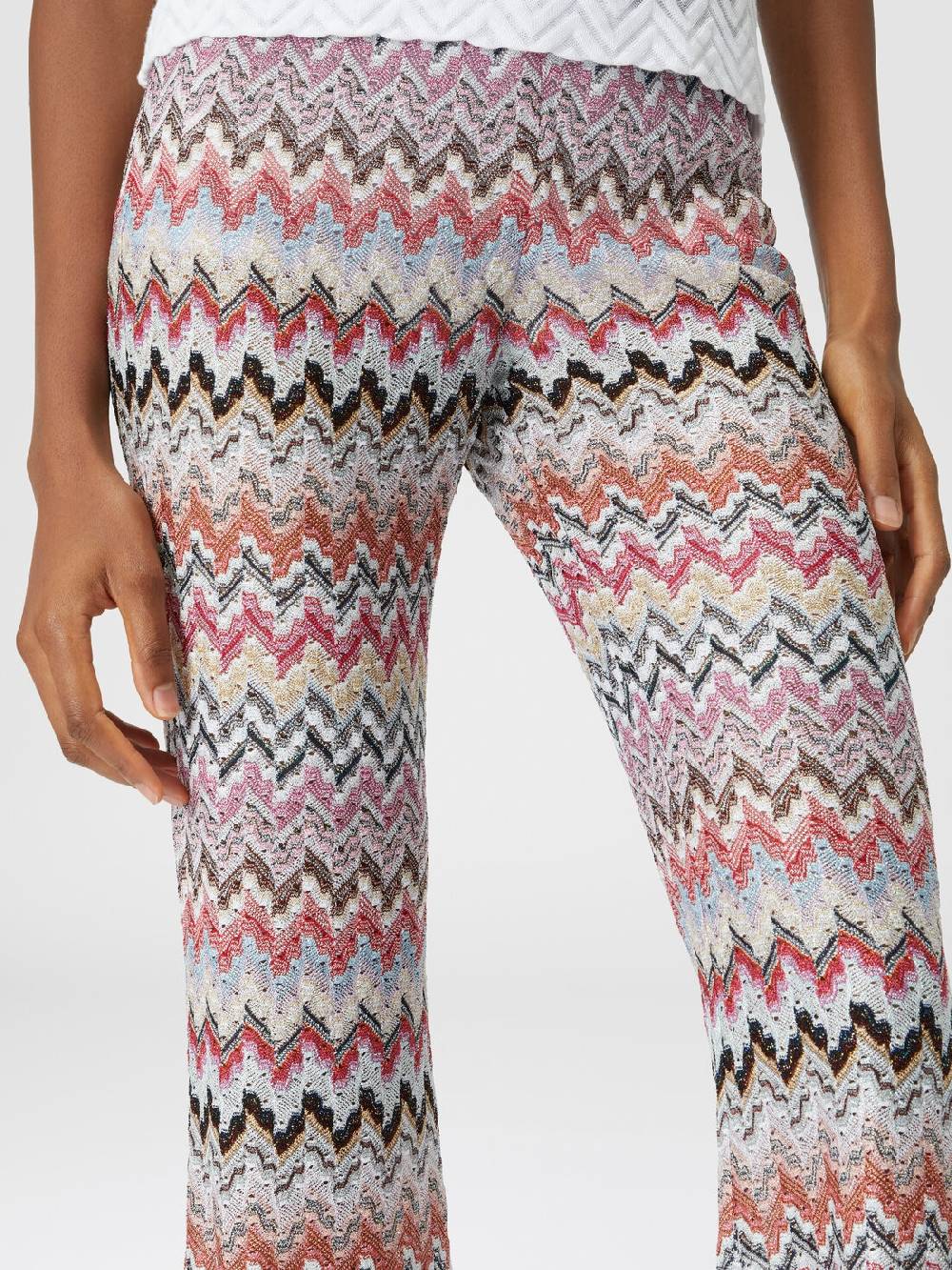 Missoni Pantaloni flare in misto viscosa lamé zig zag In Saldo
