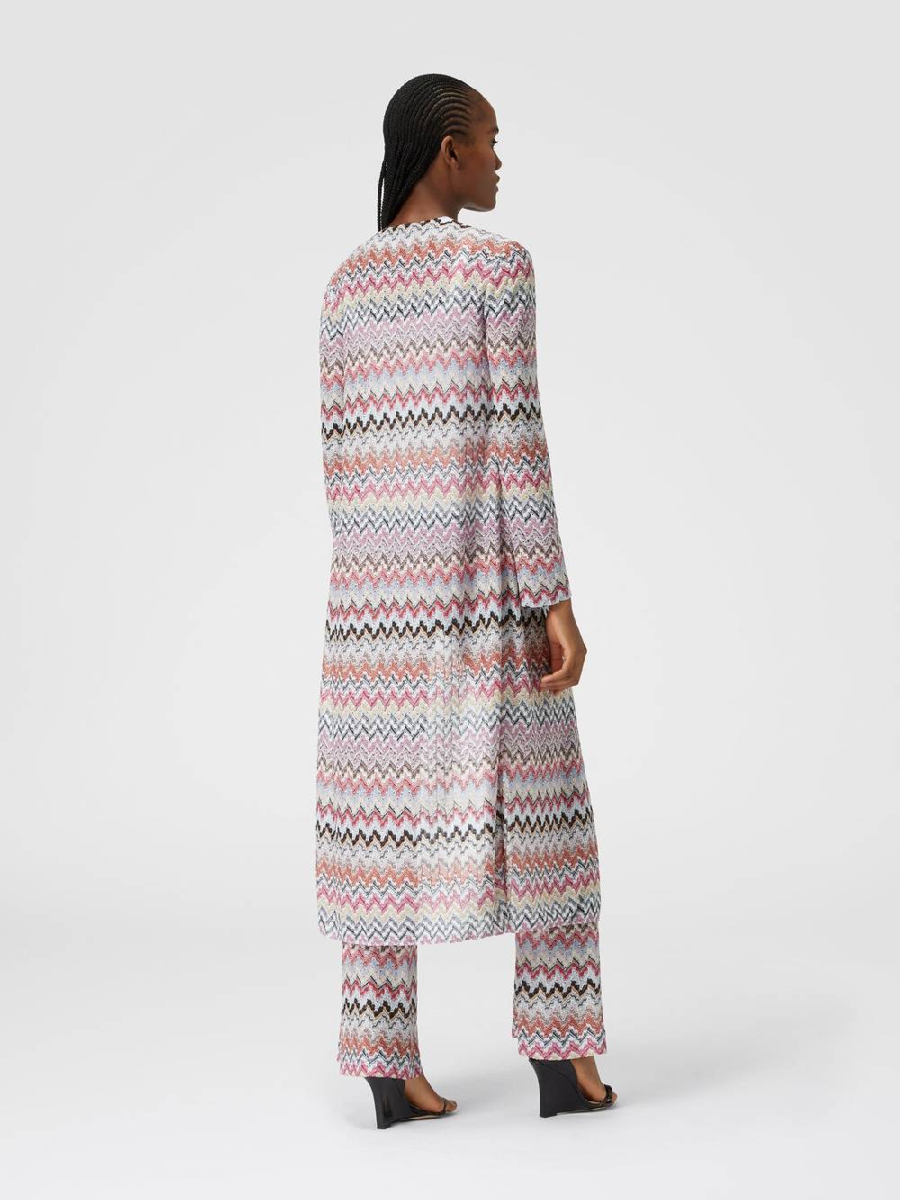 Missoni Cardigan lungo in maglia lamé zig zag Nuova