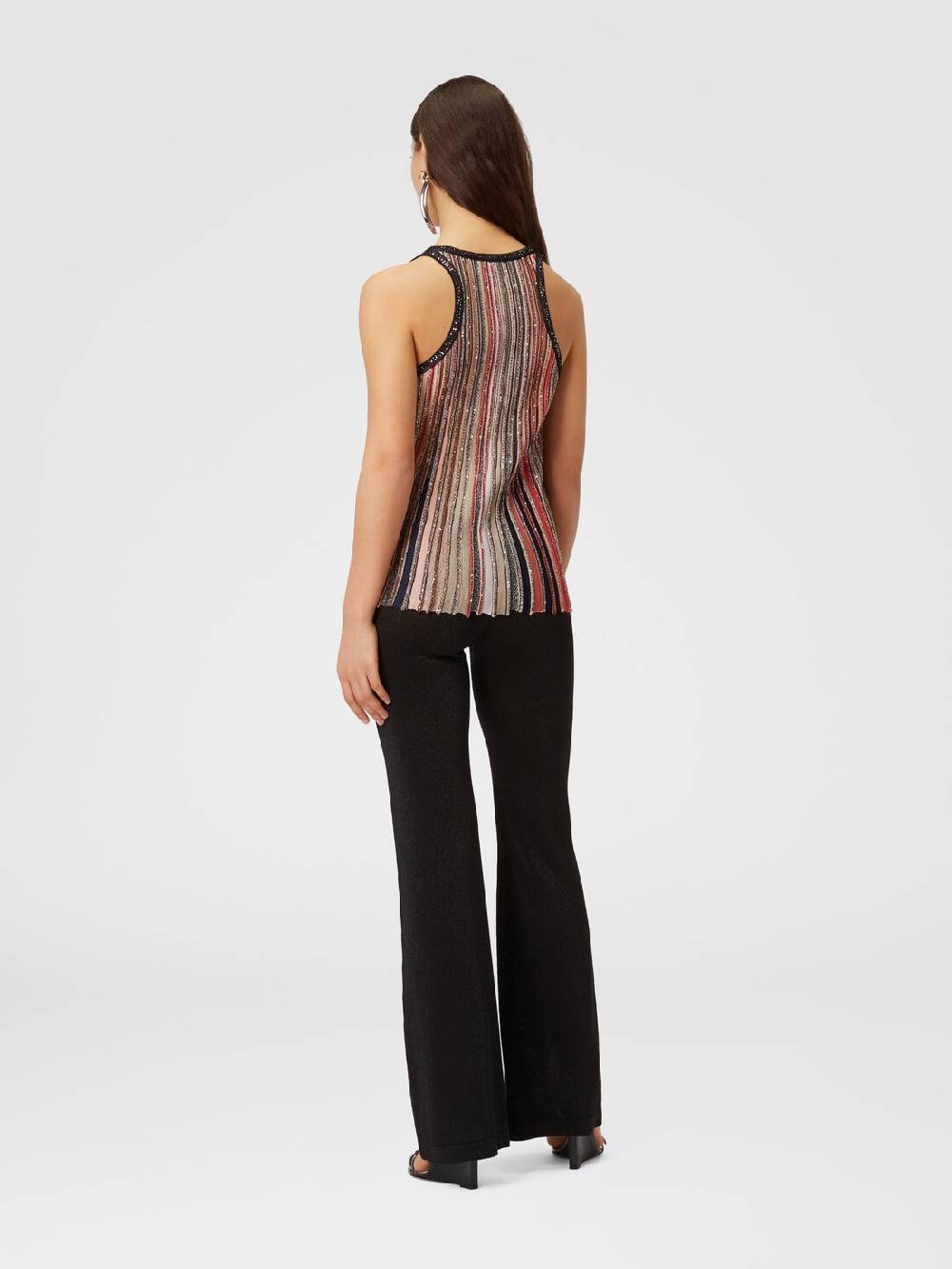 Missoni Canottiera in maglia a righe verticali con paillettes Italia