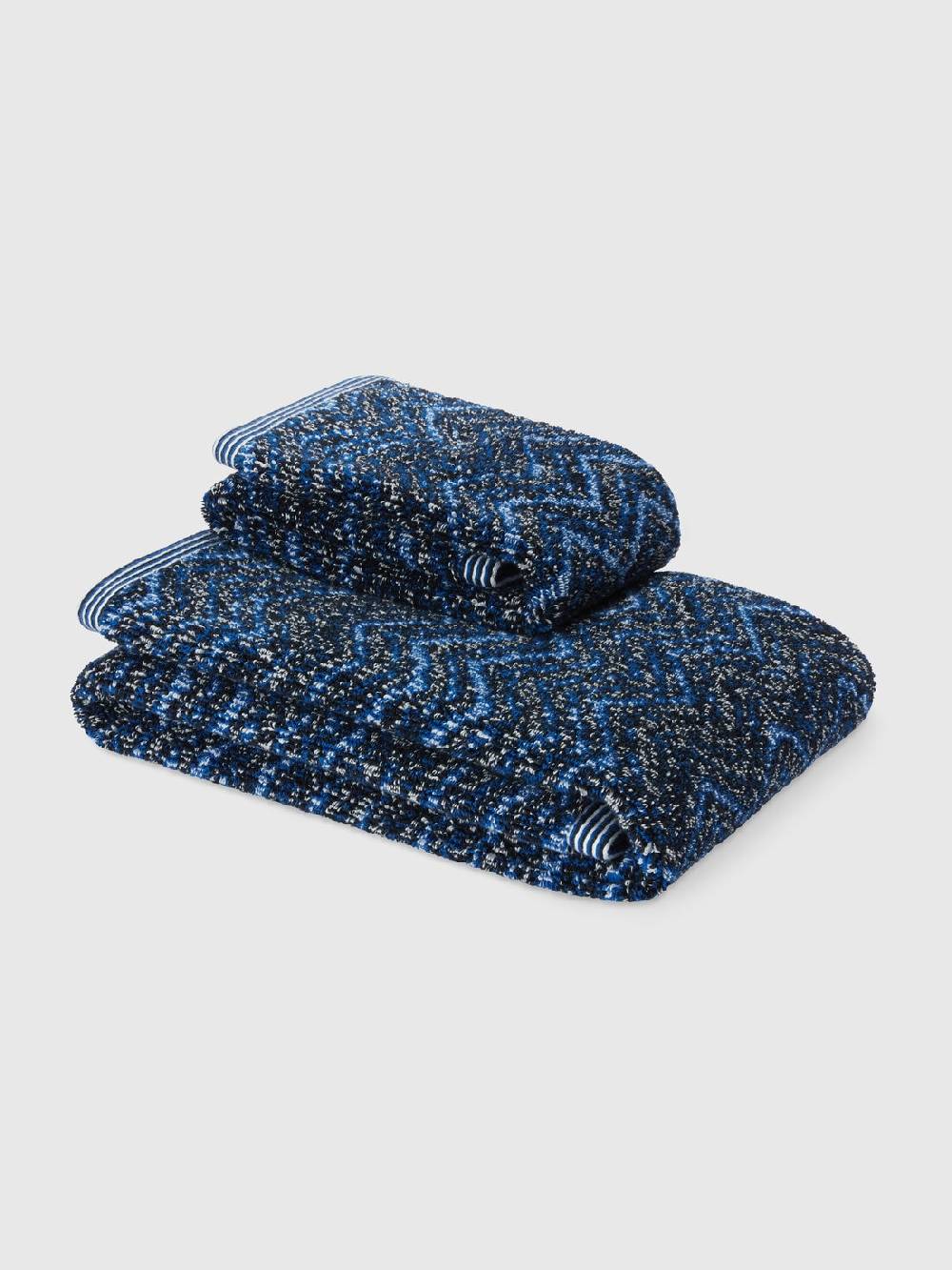 Missoni Set 2 pezzi di asciugamani da bagno Azul in spugna di cotone Italy